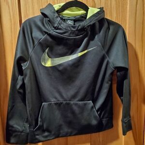 Nike Black Dri-Fit Hoodie with Bright Yellow Swoosh